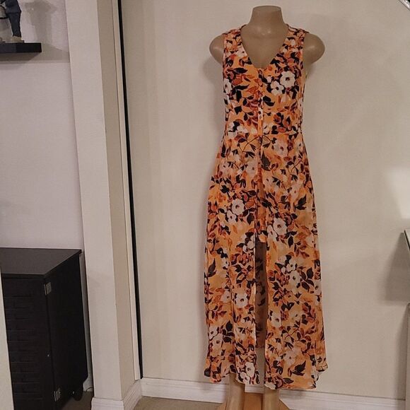 BRAND NEW DU JOUR  MAXI A-LINE SKIRT with ASYMMETRICAL SLIT DRESS - Picture 5 of 13